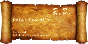 Rafay Deodát névjegykártya
